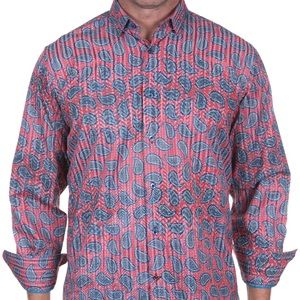 Red with Blue Paisley